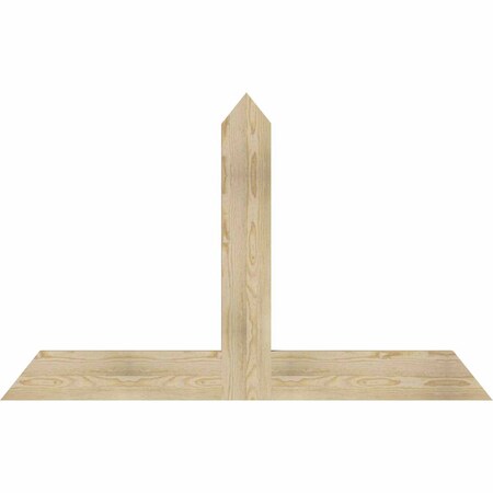 Ekena Millwork Portland Rough Sawn Timber Gable Bracket, Douglas Fir, 60"W x 38"H x 2"D x 6"F, 15/12 Pitch GBW060X38X0206POR00RDF